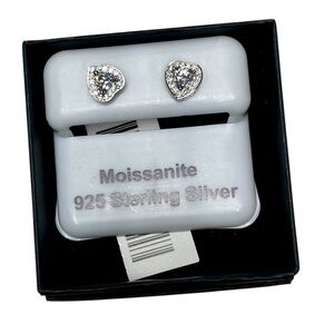 🆕 Luxury Moissanite Heart Earrings 1ct wt sterling silver